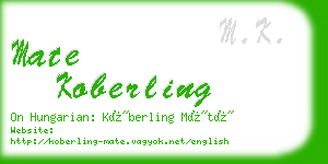 mate koberling business card